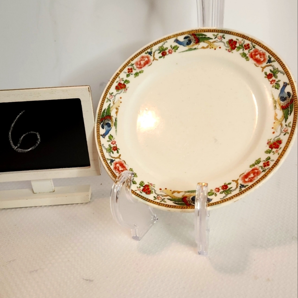 Collingwood England vintage bone‎ china ceramic plate with peacock design